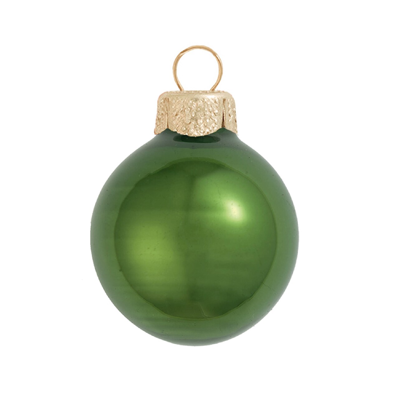 Whitehurst Pearl Glass Christmas Ball Ornaments - 3.25" (80mm) - Green Moss - 8ct